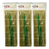 Kit 3 Esteira Sudare Em Bambu Para Culinaria Japonesa 24cm