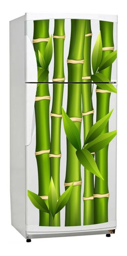 Vinilo Decorativo Heladera Bamboo Bambu Zen Plantas