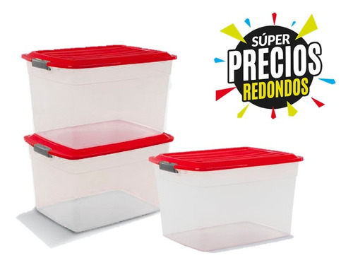 Cajas Plastica Organizadora Colbox 34 Lts. Colombraro 3 Unid