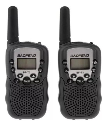 Radio Mini Walkie Talkies Bf T3 X 2 Baofeng Negro 22 Canales