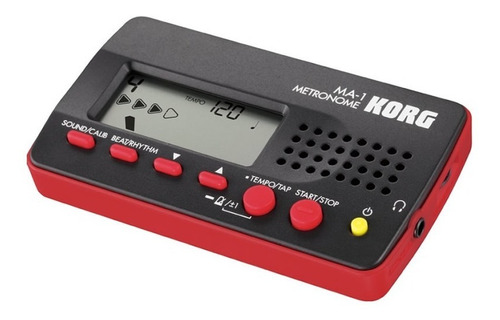 Metronomo Digital Korg Ma 1 Bkrd Negro Y Rojo Con Funcion Tap Tempo Patrones De Ritmo Auto Apagado Salida De Auriculares