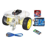Kit Chasis Robot Circular 4 Ruedas V2 Compatible Con Arduino