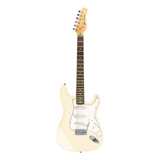 Guitarra Eléctrica Jay Turser Jt-300 Double-cutaway De Madera Maciza Ivory Brillante Con Diapasón De Palo De Rosa