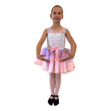 Roupa Infantil Bailarina Profissional Balé Paetês Saia Média