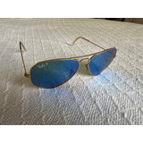 Anteojos De Sol Ray-ban Aviator Azul Polarizado - Rb3025