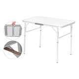 Mesa Plegable De Aluminio 90x60 Cm Funda Vira Palisad Color Blanco