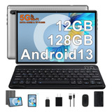 Tablet  Facetel Q6 10.1  Android 13 Plateada 12gb Ram+128gb Rom (1tb Tf) 5g Wifi Hd Ips Bluetooth 5.0