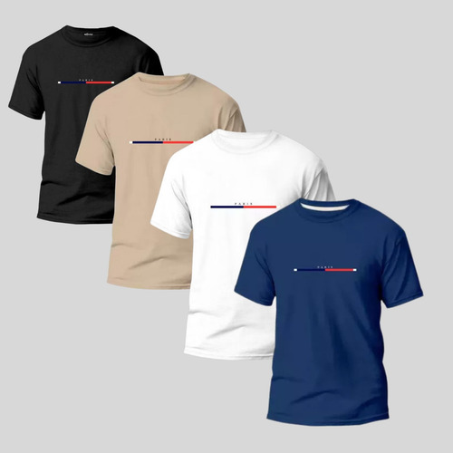 Kit 4 Camisas Casual Peruana Premium Masculina Academia Leve