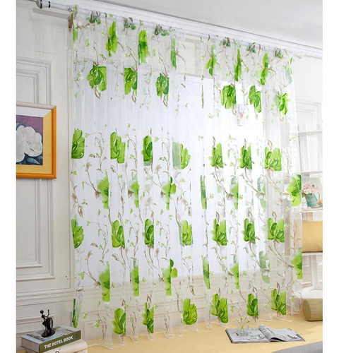 Cortinas Opacas De Tul Con Forma De Flores Grandes, Para Ven