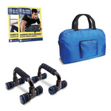 Barras De Flexiones + Bolso Deportivo Entrenamiento Gym Color Negro