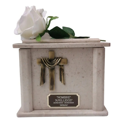 Urna Funeraria Mármol Garcia Troya Caja Placa Personalizada Adulto | Envío gratis