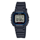 Relógio De Resina Casio La-20wh-1cdf Para Mulheres, Cor Da Pulseira, Cor De Fundo Preta