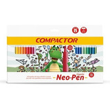 Caneta Hidrocor Canetinha 36 Cores Compactor Neo-pen 