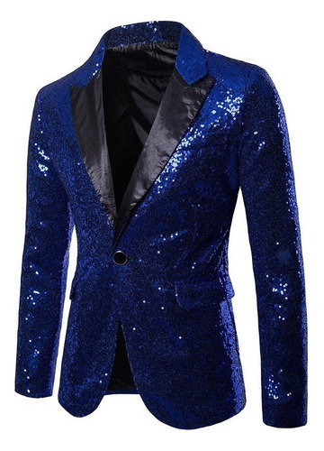 Nuevo Blazer Brillante Hombre Banquete Boda Fiesta Bar