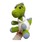 Dinosaurio Huevo Amigurumi Tejido A Crochet - Verde Mide30cm
