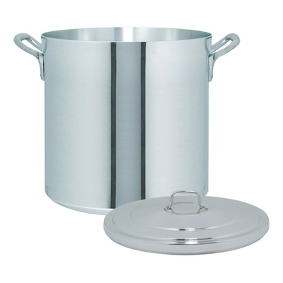 Olla Vaporera 14 L. Aluminio Triple Fuerte Plateado