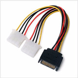 Cabo Y Adaptador 1 Sata Macho Para 2 Ide Molex Femea 004