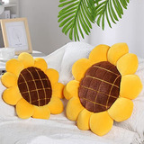 Almohada De Suelo Con Forma De Flor Amarilla Sunflo, 2 Unida