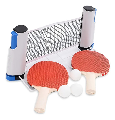 Juego De Ping Pong Portátil Con Red Retráctil Y Raquetas