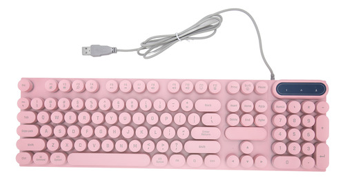 Teclado De Ordenador Para Juegos Usb Redondo 104 Teclas Retr