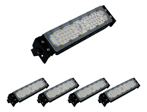 Kit 5 Refletor Modular 50w Led Holofote Industrial Frio