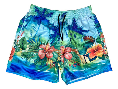 Shorts Praia Bermuda Masculino Plus Size Extra Grande Tactel