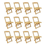 Jogo Com 12 Cadeiras De Madeira Área De Lazer Bares Natural