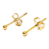 Aros Bola 2mm Enchapado Oro 18k