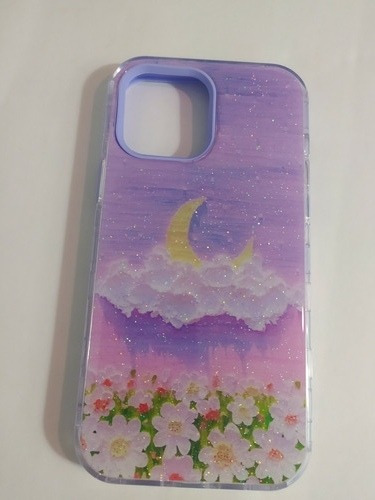 Funda Flowers Para iPhone 13 Pro Max Anticaida 360 Luna 