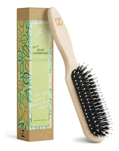 Cepillo De Pelo De Cerdas De Jabalí Natural Para Mujeres, Ho