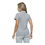 Camiseta Polo Feminina Cinza Mescla