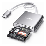 Lector De Memorias Unitek Usb Tipo C Usb C Plateado