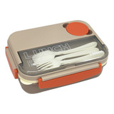 Lunch Box Bento Fiambrera Desmontable Con Cubiert,1300ml