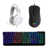 Kit Nibio Teclado K200 + Mouse Rule + Audífonos Zigma Blanco