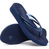 Havaianas Ojotas Plataforma Wedgets Mujer Azul Originales