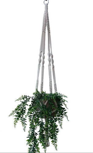   Suporte Vaso Decorativo P/plantas Macrame Hanger 90cm  Cru