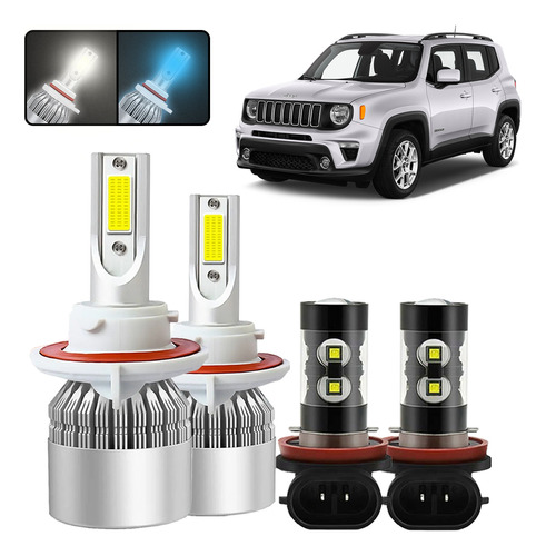 Kit De Focos Led H13 H11 Para Jeep Renegade 2015-2020