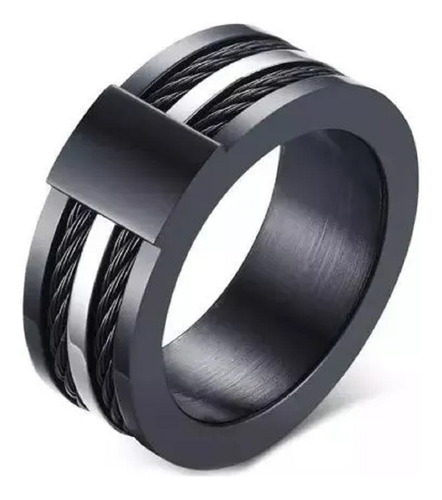 Anel Masculino 9mm Tungstênio Preto