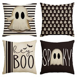 Fundas De Cojín De Halloween Hey Boo Cute Ghost Spooky...