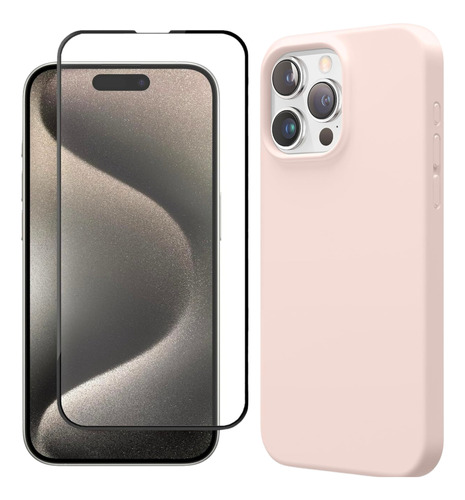 Forro Case Silicone + Vidrio Premium Para iPhone