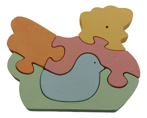 Juego Didáctico Rompecabezas Gallo Madera Waldorf Montessori