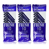 3 Pks 30 Pieces Dorco Fresh Twin Blade Disposable Razors