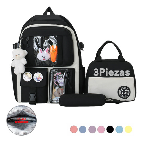 Set De Tres Piezas De Mochila Escolar, Lonchera Y Estuche