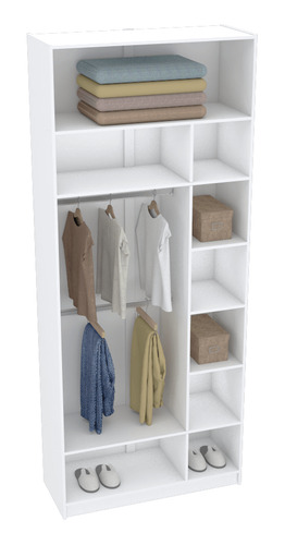 Modulo Closet Colmeia Cabideiro Duplo Nichos M527.b