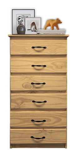 Comoda Cajonera Chifonier 6 Cajones Madera Pino Macizo 60cm