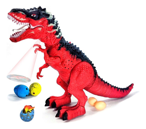 Dinosaurio Rex Juguete Robot Pone Huevos Camina Luz 4d Ruge