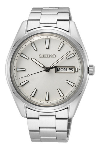 Seiko Reloj Essentials Sur339p1 Con Esfera Plateada De Cuar