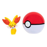 Figura Pokemon Fennekin + Poke Bola Pack Batalla 5c Original