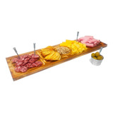 Kit Picada Tabla Grande 5 Cavidades + Dip + Pinches