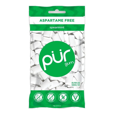 Chicle Sin Aspartame Sabor Menta 55 Piezas Pür | MercadoLibre